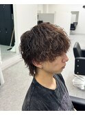 マッシュウルフ波巻きスパイラルパーマ