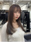 ☆韓国風ロングレイヤーカットショコラブラウンベージュ