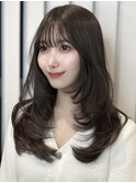 美髪 ロングレイヤー くびれレイヤー ハッシュカット 小顔ヘア