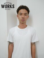 ワークス ヘアデザイン(WORKS HAIR DESIGN) メンズショートパーマスタイルブラウンカラー