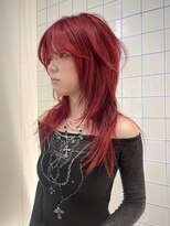 ローエ バイ デコ(Rohe by DECO)&nbsp;【廣川】発色のいい深いワインレッドカラー/シャギーレイヤー