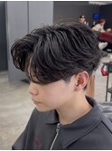 熊本フェザーパーマニュアンスセンターパート波巻きフェザー