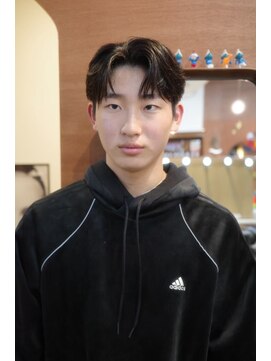 エディ(Edy) メンズセンターパートコンマバング刈り上げ韓国ヘア眉毛カット