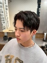 リレーションメンズヘアー(RELATION MEN'S HAIR)&nbsp;シャドウパーマフェードカットマンバンヘアアップバング短髪