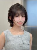 レイヤーボブ/ラテグレージュ/韓国巻き/顔周りカット/池袋