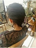 【Lostcity】パーティ_黒髪伸ばしかけ編みおろしヘアアレンジ