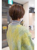 ぼかしハイライト入りグラデーションボブ