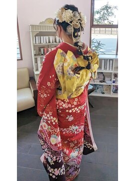 アズヘアー ラペ 三日市店(A'z hair LAPAIX) 成人式の編みおろしヘア