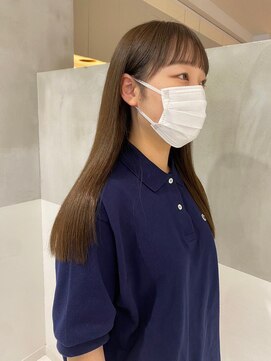ガリカ 横浜(Gallica) 【mirei】艶髪ベージュカラー/ぱつっとロング/シースルーバング