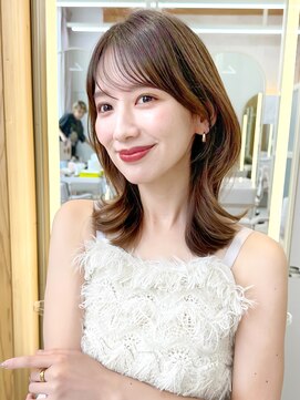 アフロートリノ(AFLOAT Leino) 2wayバング 韓国前髪 シースルー ミディアム くびれヘア　顔周り