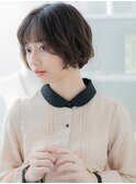 オリーブカラーマッシュパーマショートボブc5上尾20代30代40代