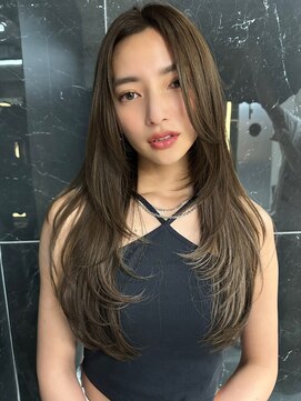 サイン 表参道(SIGN) 韓国ヘアグレージュカラーブリーチ無し髪質改善イヤリングカラー