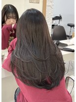 ブレンド 渋谷(BLend)&nbsp;黒髪ボブルフネビージュ小顔ワンレンスペインカール