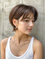 ブロッサム 東中野店&nbsp;大人可愛い切りっぱなしひし形レイヤーカットモカベージュ