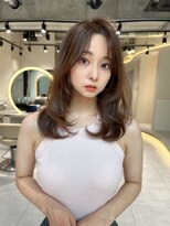 ロール 博多(Role) ミニウルフチェリーブラウンブリーチなしミディアム前髪/博多