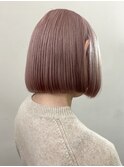 ピンクベージュピンクミルクティーブリーチありダブルカラー