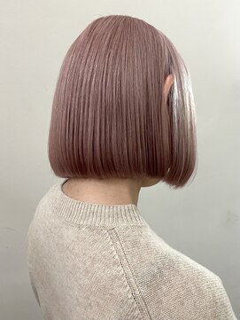 サンク 原宿 表参道(cinq) ピンクベージュピンクミルクティーブリーチありダブルカラー