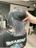 長崎ハイトーン インナーカラー ウルフ グレーシルバー
