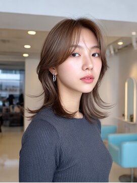 韓国/髪質改善/レイヤーカット/小顔/透明感/ブラウン