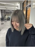  ブリーチカラー春カラー透明感アッシュベージュレイヤーカット