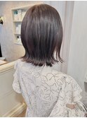 福山美容室caaryピンクブラウン切りっぱなし髪質改善20代30代