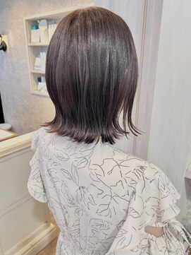 キャアリー(Caary) 福山美容室caaryピンクブラウン切りっぱなし髪質改善20代30代