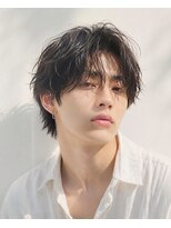 クレオ 福大通り店(CREO)&nbsp;波巻きパーマ×センターパート◎風色気こなれ感メンズ