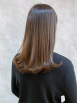 ムウ 難波(MOU)&nbsp;ハッシュカットフルバング似合わせカットレッドブラウン20代30代