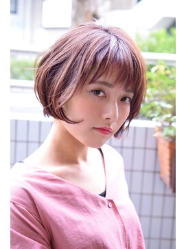 ミーケ(miike) 【miike】ピンクベージュ×ゆるふわウエーブボブ