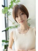 大人かわいい小顔ショートボブ/くすみベージュ/20代30代