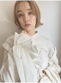 結べるウルフヘアー/大人可愛いショート/ミントベージュ