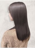 透明感♪髪質改善カラー小顔艶感ミディミルクティーベージュ