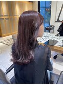 ゆる巻きセミロング x ラベンダーグレー/ブリーチなし