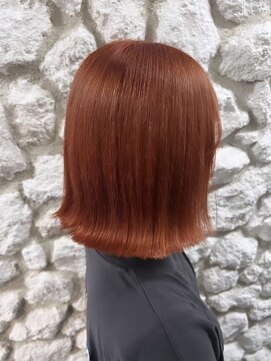 モアナ バイ ヘッドライト 武蔵小杉店(Moana by HEADLIGHT) Moana【武蔵小杉】#オレンジブラウン#切りっぱなし#ミディアム