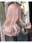 ホワイトピンクペールペールピンクハイトーンカラー2ブリーチ