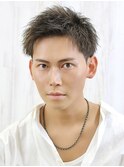 短髪ツーブロック刈り上げツイストアップバング