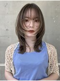 △大人可愛い韓国風ロングウルフカットレイヤーカット
