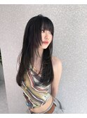 透明感チェリーレッド×姫カットレイヤー×韓国風巻き【ayana】