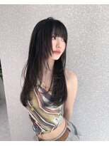 天神美容室 透明感チェリーレッド×姫カットレイヤー×韓国風巻き【ayana】