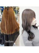 ガルボヘアー 桟橋店(garbo hair)&nbsp;アンブレラカラー ブリーチオンカラー グレージュ