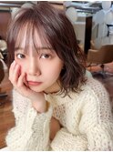 ゆるふわパーマボブ大人かわいい大人ボブ透明感カラー