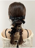 【ツインヘアアレンジ】渋谷/ヘアセット/早朝営業/学割U24/眉毛
