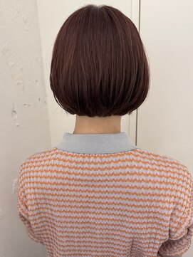 カウチ 板橋本町店(kauti) ピンクカラーとぱつっとミニボブ