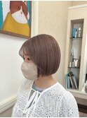 ミニボブ/ハイトーンボブ/ピンクベージュ/ブリーチカラー/宇都宮