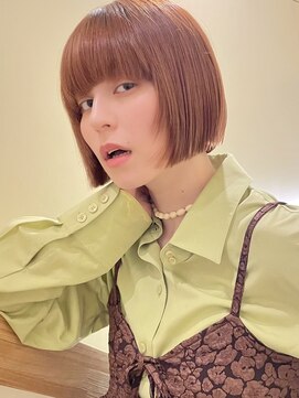 ラミエバイメルト 下北沢(lamie by melt) 顔周りボブレイヤーカット小顔オレンジブラウン暖色ベージュ春夏