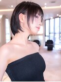 ショート/レイヤーボブ/顔周りレイヤー/黒髪