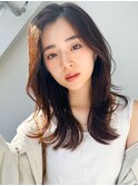 20代30代◎秋カラー韓国風レイヤー暗髪グレージュ