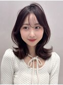 大人可愛い美髪シースルーバング黒髪こなれヘアサイドバング