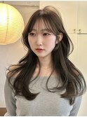 韓国風/レイヤー/前髪カット/オリーブ/透明感/ハッシュカット