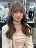 透明感ミルクティーグレージュロング
